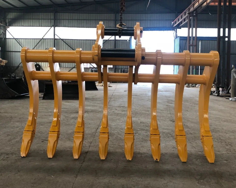 Zware stalen graafmachine Root Rake Graafmachine Root Rake Aanhangsel voor het verwijderen van wortels