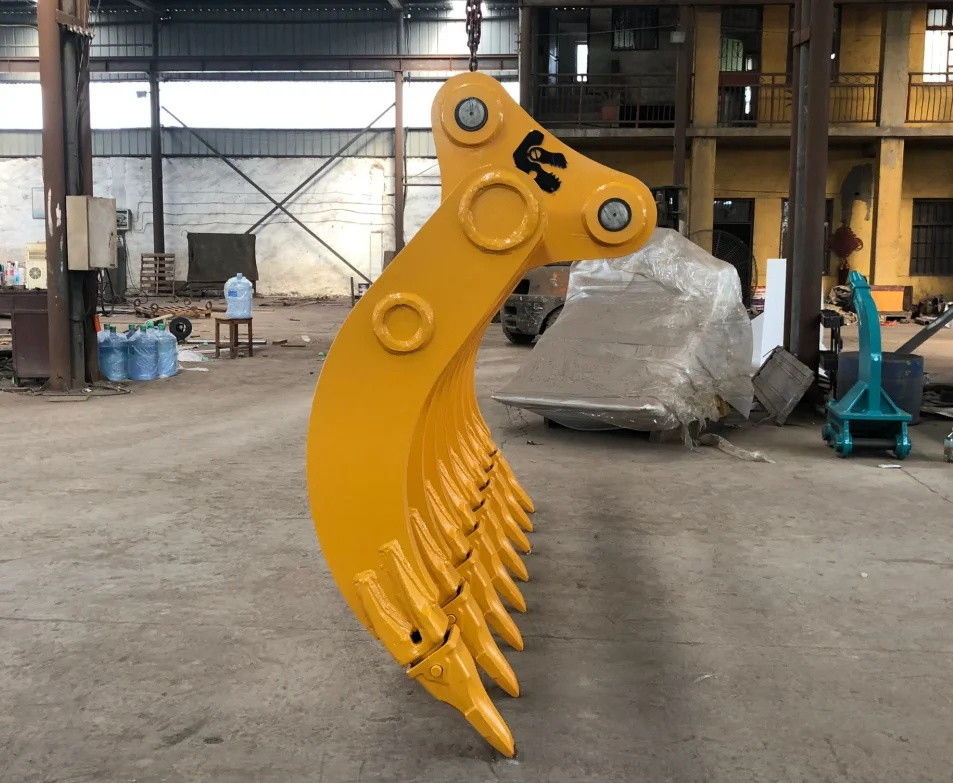 Zware stalen graafmachine Root Rake Graafmachine Root Rake Aanhangsel voor het verwijderen van wortels