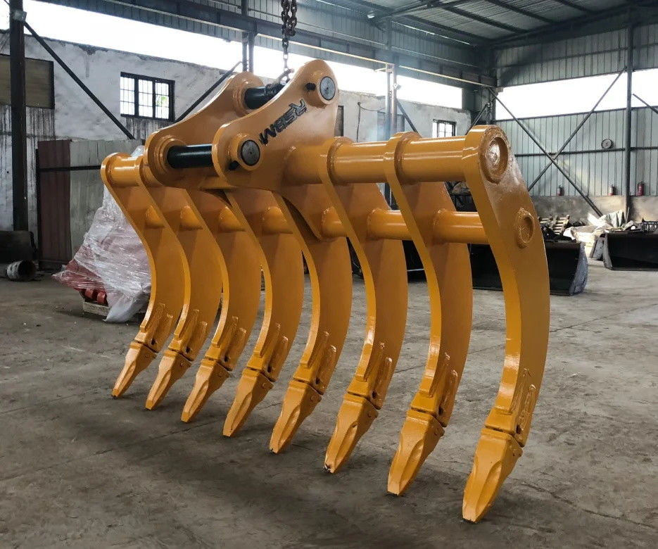 Zware stalen graafmachine Root Rake Graafmachine Root Rake Aanhangsel voor het verwijderen van wortels